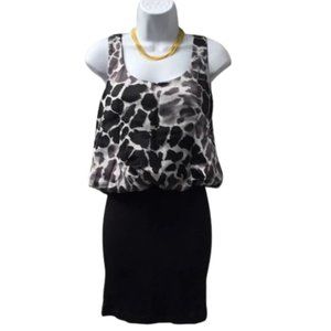 ⬇️$65‎ Philos Animal Print Black White Dress. Size Small. Pre-loved